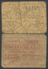 PUERTOLLANO (CIUDAD REAL). 25 Céntimos y 50 Céntimos. 1 de Septiembre de 1937. Series D y C, respectivamente. (González: 4400 variante en color verde,...