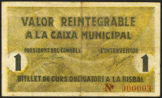 BISBAL DE EMPORDA (GERONA). 1 Peseta. (1937ca). (González: 7063). MBC-.