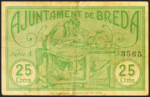 BREDA (GERONA). 25 Céntimos. 11 de Mayo de 1937. (González: 7199). MBC.