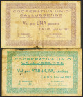 CALLUS (BARCELONA). 25 Céntimos y 1 Peseta. Julio 1937. (González: 7300, 7302). Rarísimos. MBC-.