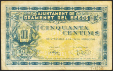 GRAMANET DEL BESOS (BARCELONA). 50 Céntimos. 30 de Julio de 1937. (González: 8077). MBC.