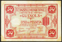 GUIXOLS (GERONA). 50 Céntimos. 23 de Julio de 1937. (González: 8183). MBC+.