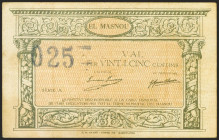 EL MASNOU (BARCELONA). 25 Céntimos. (1936ca). Serie A. (González: 8605). MBC+.