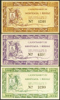 MONTACADA I REIXAC ( BARCELONA). 25 Céntimos, 50 Céntimos y 1 Peseta. 19 de Noviembre de 1937. (González: 8776/78). Inusual serie completa. EBC+.