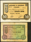MONTMANY (BARCELONA). 25 Céntimos y 50 Céntimos. 1 de Abril de 1937. Serie B, ambos. (González: 8800, 8801). SC/BC.