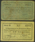 SANT GUIM (LERIDA). 50 Céntimos y 1 Peseta. 22 de Febrero de 1937. Serie B y A, respectivamente. (González: 9852/53). Inusual serie completa. MBC+/MBC...