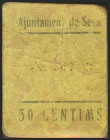 SEVA (BARCELONA). 50 Céntimos. (1936ca). (González: 10009). Muy raro. MBC.