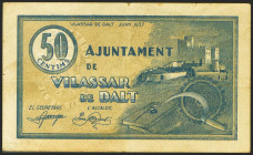 VILASSAR DE DALT (BARCELONA). 50 Céntimos. Junio 1937. Serie A. (González: 10852). Inusual. MBC+.