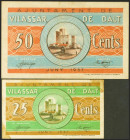 VILASSAR DE DALT (BARCELONA). 25 Céntimos y 50 Céntimos. Junio 1937. Series 2 y 3, respectivamente. (González: 10854, 10855). EBC.