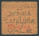 Vale de 5 Céntimos para el Ferrocarril de Sarriá y Cataluña. MBC-.