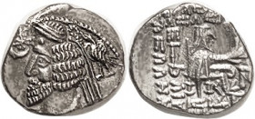 PARTHIA , Phraates IV, Drachm, Sellw. 54.9; EF, a touch off-ctr, well struck & good metal for this, sharp portrait detail. (An EF sold for $407, Peus ...