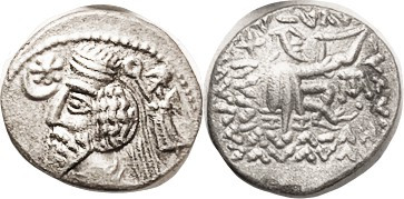 PARTHIA , Phraatakes, 2 BC - 4 AD, Drachm, Sellw.56.6, AEF, obv centered sl low ...