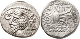 PARTHIA , Phraatakes, 2 BC - 4 AD, Drachm, Sellw.56.6, AEF, obv centered sl low as usual, well struck for this, decent bright metal. Much above averag...