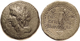 RHODES , Æ37, time of Nero, Dionysos head l./Nike stg l; RPC 2755; AVF, well centered, dark green patina with lt to moderate roughness; but quite dece...