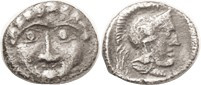 SELGE , Obol (.83 g.), 350-300 BC, Facing Gorgon head/Athena hd rt; VF/F-VF, wel...