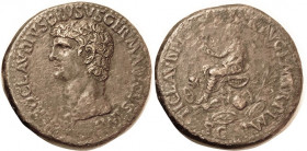 NERO CLAUDIUS DRUSUS , Sest, bust l./Claudius std left amid shields & stuff; Let's call this VF/F, it's centered with obv lgnd virtually complete, rev...