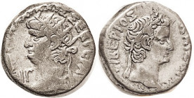 NERO & TIBERIUS , Egypt Tet, Nero head l., Year 13/ Tiberius head r; VF/VF+, half of lgnds mostly off, quite good silver-grey surfaces. Tiberius portr...