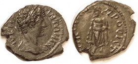 CARACALLA , Nikopolis, Æ16x19, Asklepios stg l, AEF, somewhat off-ctr on ragged flan, dark patina with minor roughness but glossy, unusually sharp det...