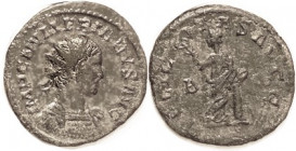 NUMERIAN , As Aug, Ant, FELICITAS AVGG, Felicitas stg at column, B to left; F-VF, centered, dark patina with sl roughness.