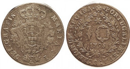AZORES , 10 Reis 1795, AF, decent.