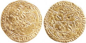 FRANCE , BRETAGNE (Brittany), GOLD Florin d'Or au Chevalier, Francois I-II, 1442-88, Rennes, 26 mm, Knight on horse r/fancy cross in tressure; EF, obv...