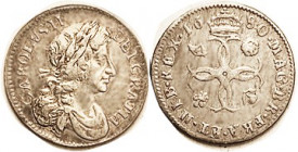 Charles II, 4 Pence 1680, Choice VF-EF/VF, well struck with excellent portrait detail, nice lt tone. (Compare a 1681, GVF, bringing $307, CNG eAuc 11/...