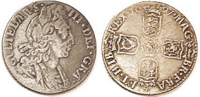 William III, 6 Pence, 1697, 3rd bust, small crowns, ESC 1567 = Rare; F/AF, extremely slight surface imperfections, ltly toned.