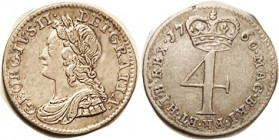 George II, 4 Pence, 1760, Choice VF+, excellent metal & strike, lt tone. Scarce final year.