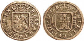 Philip III, Æ 8 Maravedis, 1617, Segovia, Lion, date at rt/castle, 27 mm, Nice VF, centered, well struck, good brown color. (Same variety, VF+, brough...