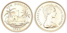 Bahamas 1967 10 Dollar Gold 3,99g selten FDC