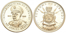 Burundi 1965 50 Francs in Gold 15g KM 9 selten fast FDC