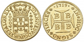 Brasilien Joao VI. 1707 - 1750 4000 Reis 1719 B Bahia Friedberg 30 10,72g fast FDC