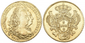 BRASILIEN. Maria I. und Pedro III., 1777-1786. 6.400 Reis 1779 R=Rio. 14,24 g. Fb. 77, Gomes MP 29.02. Vorzüglich-Stempelglanz.