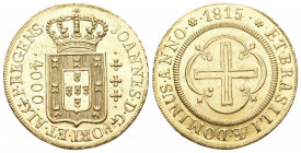 BRASILIEN. Johann, Prinzregent, 1805-1818
4.000 Reis 1815, Rio de Janeiro. 7,52 g Feingold. Fb. 95, Gomes JR 35.14, Schl. 273.fast FDC