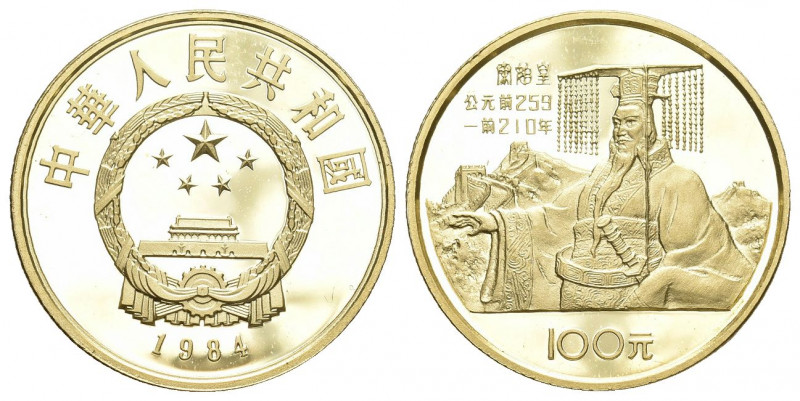 China 1984 100 Yuan Gold 11,29g selten Proof