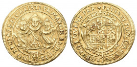 Brandenburg-Ansbach, Markgrafschaft. Friedrich II., Albrecht und Christian, 1625-1634. Dukat 1628 (aus 1627), Nürnberg. Münzmeister Hans Christoph Lau...