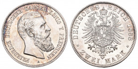 Friedrich III. 1888 Preussen. 2 Mark, 1888. 11,11g J.98 fast FDC