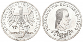 Deutschkand 1955 5 Mark Silber 11,2g KM 114 bis unzirkuliert