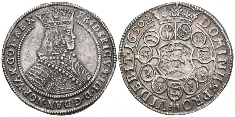 DÄNEMARK. KÖNIGREICH. Frederik III., 1648-1670.
Speciedaler 1650, Kopenhagen. 29...
