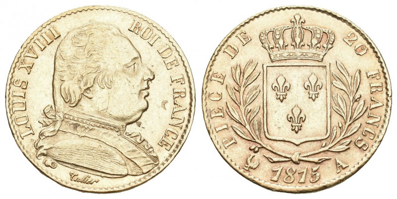 FRANKREICH. Königreich und Republik. Louis XVIII. 1814-1824.
20 Francs 1815 A, P...