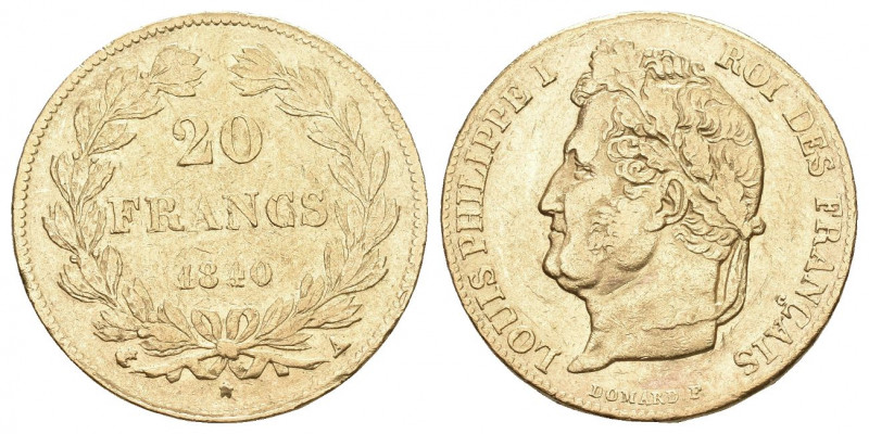 FRANKREICH. Königreich und Republik. Louis Philippe, 1830-1848.
20 Francs 1840 A...