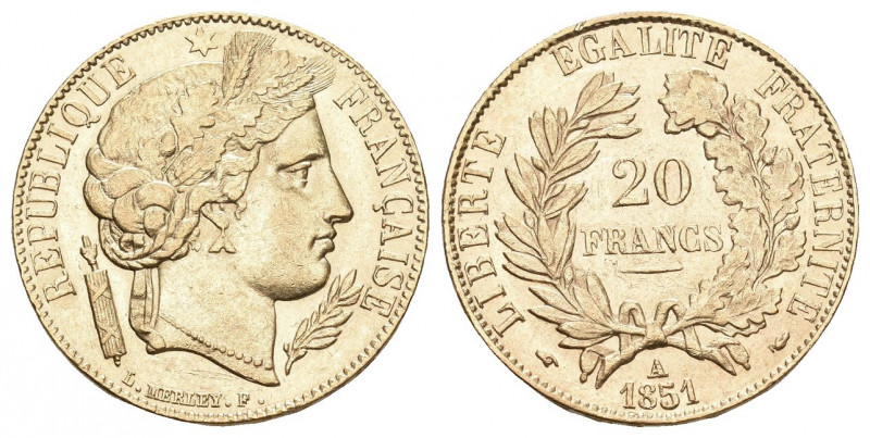FRANKREICH. Königreich und Republik.
20 Francs 1851 A, Paris. Gadoury 1059. Fr. ...