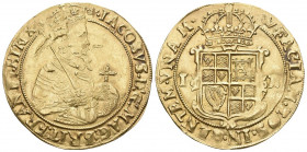 GREAT BRITAIN. JAMES I. 1603-1625. Unite of 20 Shillings n. d. (1616-1617), Tower Mint. Second coinage. Fifth bust. About extremely fine