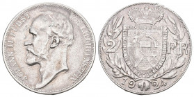 LIECHTENSTEIN. Johann II. 1858-1929. 2 Franken 1924. 9.97 g. Divo 105. HMZ 2-1380a vorzüglich mit Randschlag