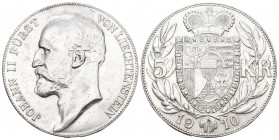 Liechtenstein 1910 5 Kronen Silber 24g g selten vorzüglich