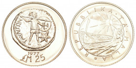 MALTA Republik 1974-. 25 Pounds 1977. 7.99 g. Fr. 66. FDC