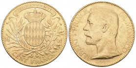 MONACO. Albert I. 1889-1922. 100 Francs 1891, Paris. 32.21 g. Gadoury 124. Fr. 13 vorzüglich