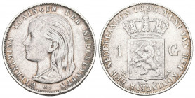 Niederlanden 1896 1 Gulden Silber 10g KM 117 sehr schön