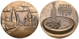 Russland Olympia 1980 Olympische Spiele Bronce Medaille in Originalbox s.selten FDC