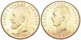 RUMÄNIEN. Carol I. 1866-1914. 100 Lei 1906, Brüssel. Zum 40. Regierungsjubiläum. Schäffer/Stambuliu 67. Fr. 4. Selten. Nur 3'000 Exemplare geprägt / R...